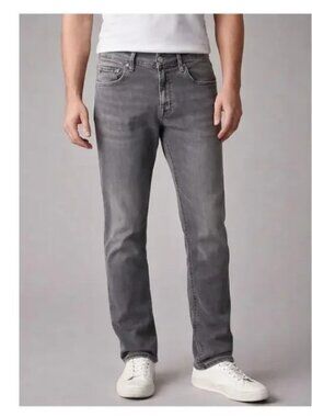 7 For All Mankind Slimmy Jeans 38 Gray Canton Slim Fit Stretch Denim Men's